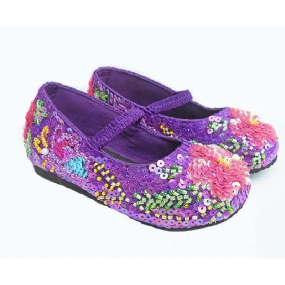 0 1 5 7 NEW Coastal Projections Purple Pink beaded Infant & Toddler Girls Shoes